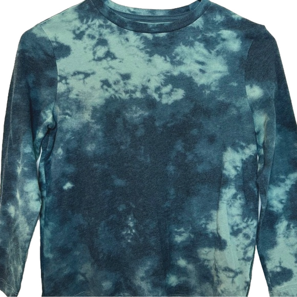 OLD NAVY Green & Blue Tye-Dye Long Sleeve Shirt - Picture 2 of 4